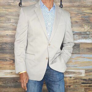 John Varvatos USA Dual Vent Cotton Blend Beige Blazer Sport Jacket 42R